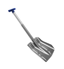 Image showing silver snow shovel isolated on white.