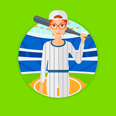 Image showing Baseball player with bat.