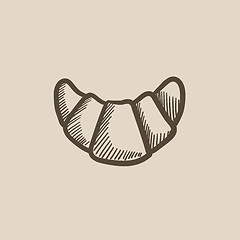 Image showing Croissant sketch icon.