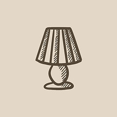 Image showing Table lamp sketch icon.