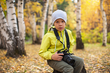 Image showing Baby boy with camera