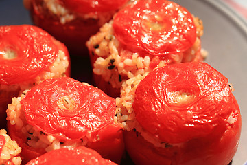 Image showing grilled tomatoes with rice