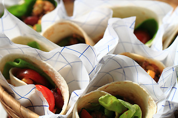 Image showing tortilla with meat and beans