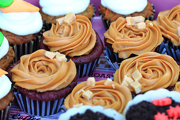 Image showing caramel cupcakes background