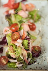 Image showing salad with cooked shrimp