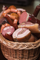 Image showing Variety of sausage products