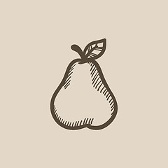 Image showing Pear sketch icon.