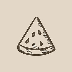 Image showing Watermelon sketch icon.
