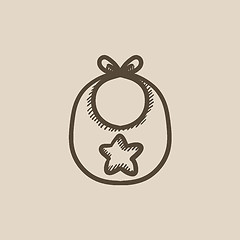 Image showing Baby bib sketch icon.