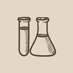 Image showing Test tubes sketch icon.