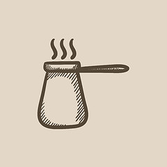 Image showing Coffee turk sketch icon.