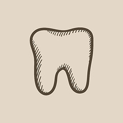 Image showing Tooth sketch icon.