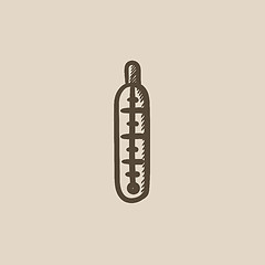 Image showing Medical thermometer sketch icon.