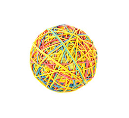 Image showing colorful ball of rubber bands