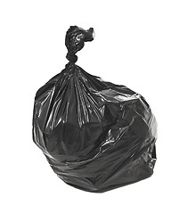 Image showing Black garbage bag isolated on white