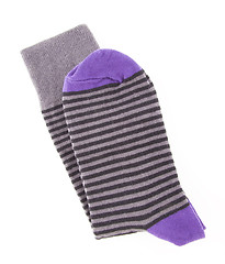 Image showing Striped purple sock