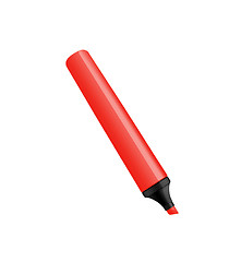 Image showing Red marker isolated on pure white