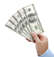 Image showing Hand with money isolated