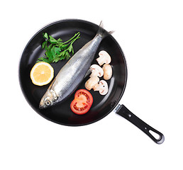 Image showing fish in pan with vegetables