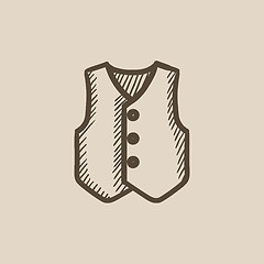 Image showing Waistcoat sketch icon.