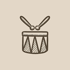 Image showing Circus drum sketch icon.