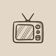 Image showing Retro television sketch icon.