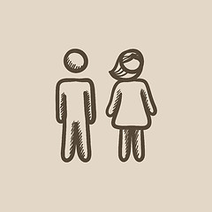 Image showing Couple sketch icon.