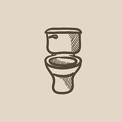 Image showing Lavatory bowl sketch icon.