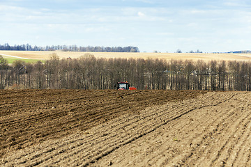 Image showing sowing of cereals. Spring