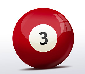 Image showing Number three billiard ball