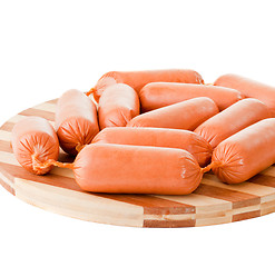Image showing delicious sausages on board