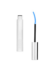 Image showing blue mascara for eyes isolated on the white background