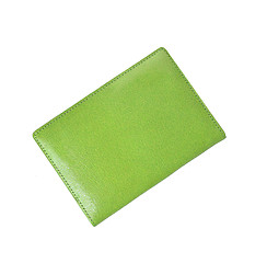 Image showing green leather case note book isolated on white background