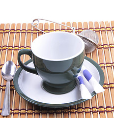 Image showing cup of green tea isolated