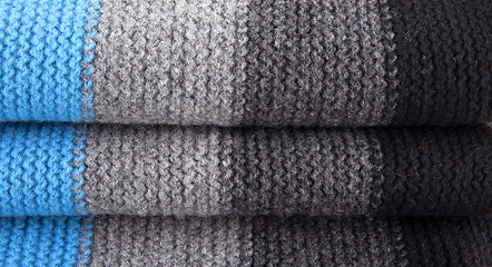 Image showing Close-up of striped woolen textile