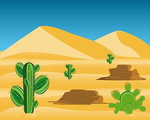 Image showing Desert with cactus