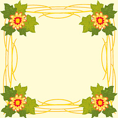 Image showing Decorative frame with flower