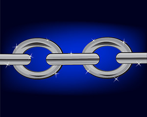 Image showing Section chain on turn blue background