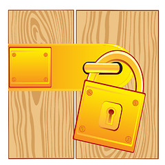 Image showing Door and lock gold