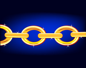 Image showing Gold chain on turn blue