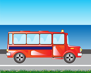 Image showing Red bus on road