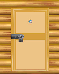 Image showing Wall with door on lock