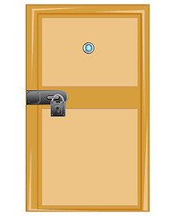 Image showing Wooden door with external lock