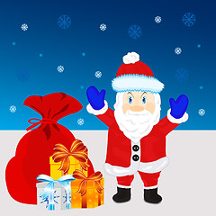 Image showing Festive santa with gift