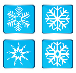 Image showing Set vector snowflake