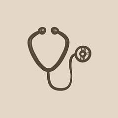 Image showing Stethoscope sketch icon.