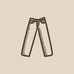 Image showing Trousers sketch icon.