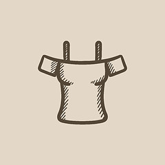 Image showing Female shirt sketch icon.