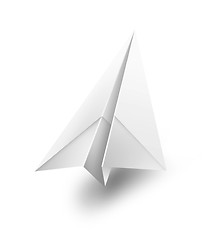 Image showing isolated paper airplane flying - 3d shape render illustration