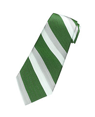 Image showing Green and white tie